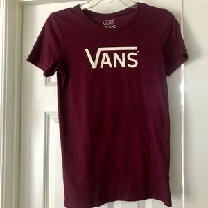 Maroon Vans Logo Tee